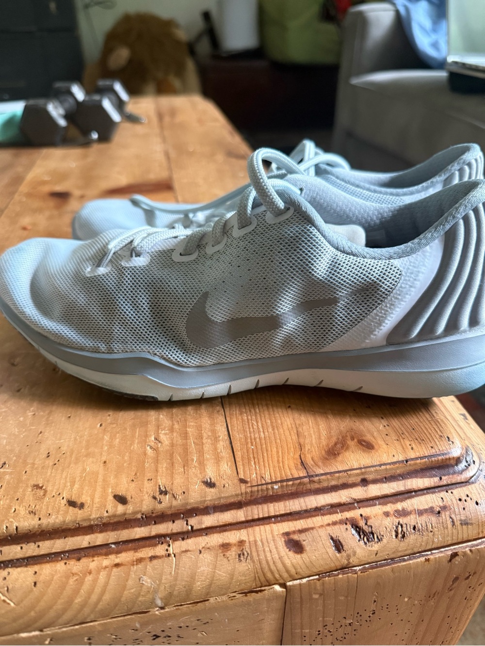 Nike Flex Flywire Women’s Light Blue/Grey Mesh Running Sneakers Size 9.5
